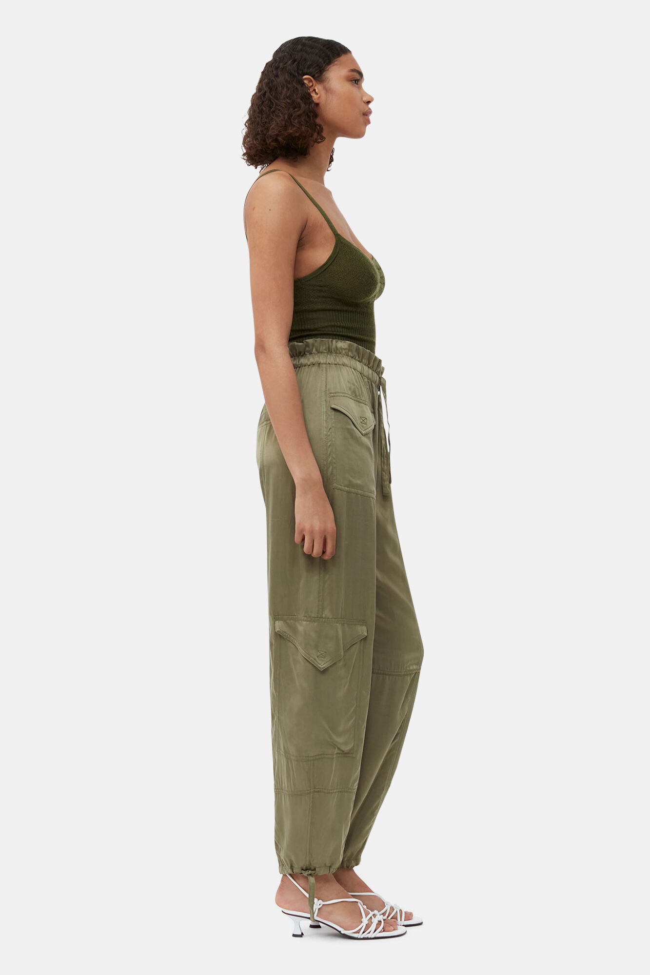WASHED SATIN PANTS - 4