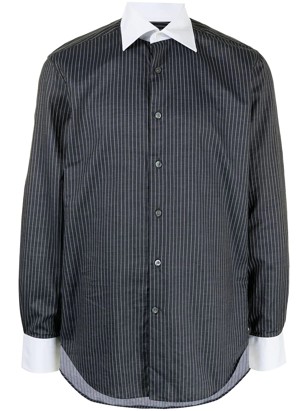 two-tone stripe-print shirt - 1