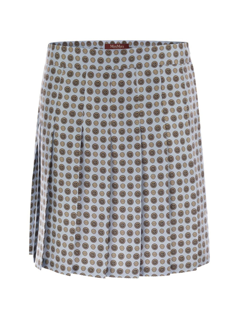 pleated patterned Madison silk skirt 1