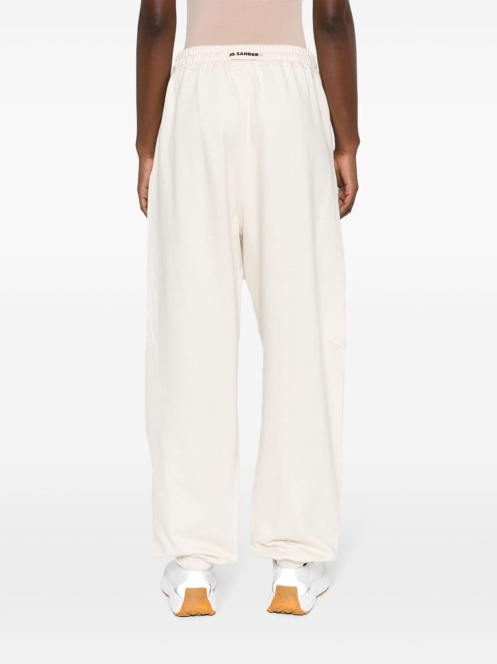 drawstring-waist cotton track pants - 4