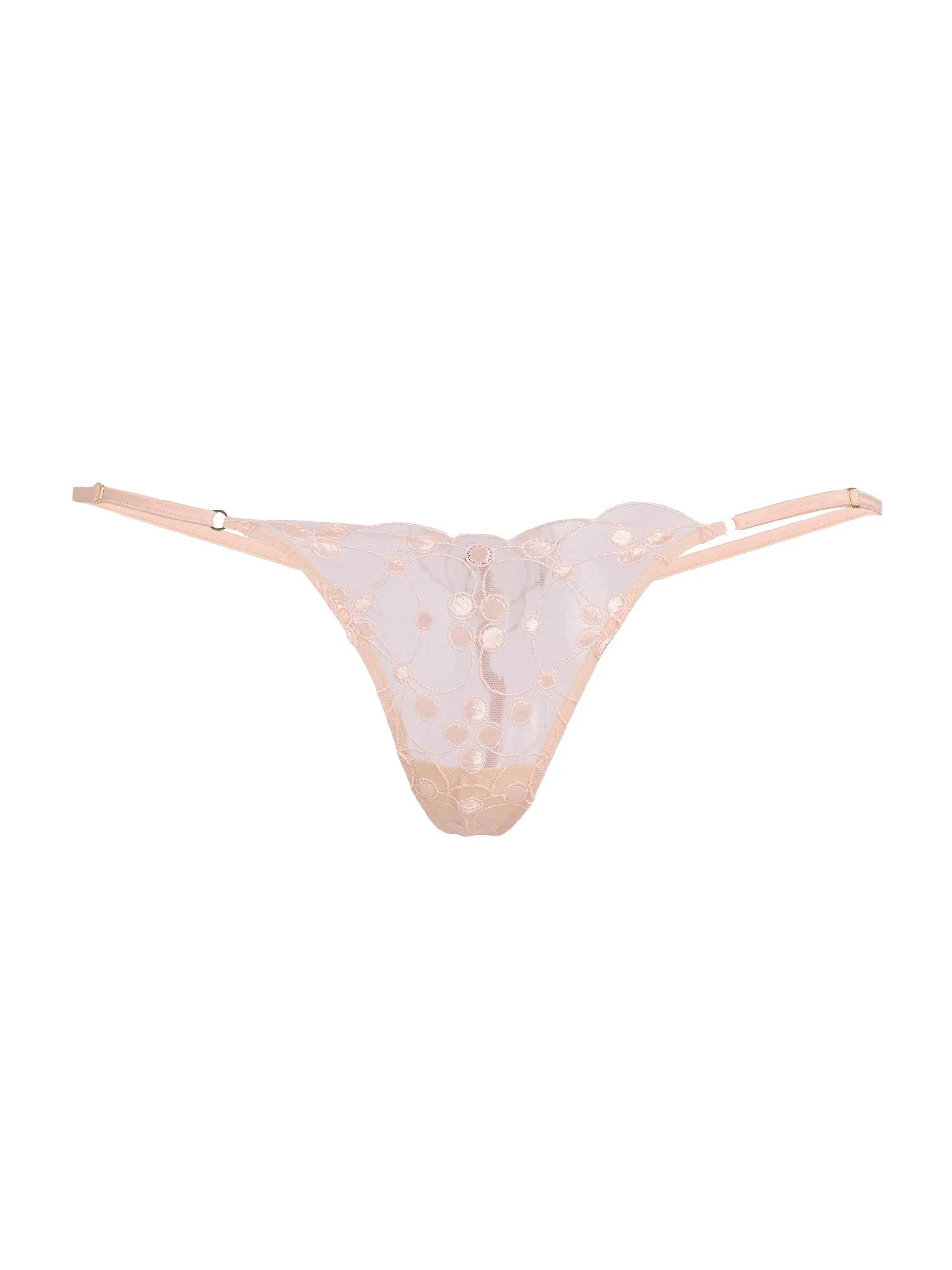 Women's Embroidered G-String Thong - Blush - 1