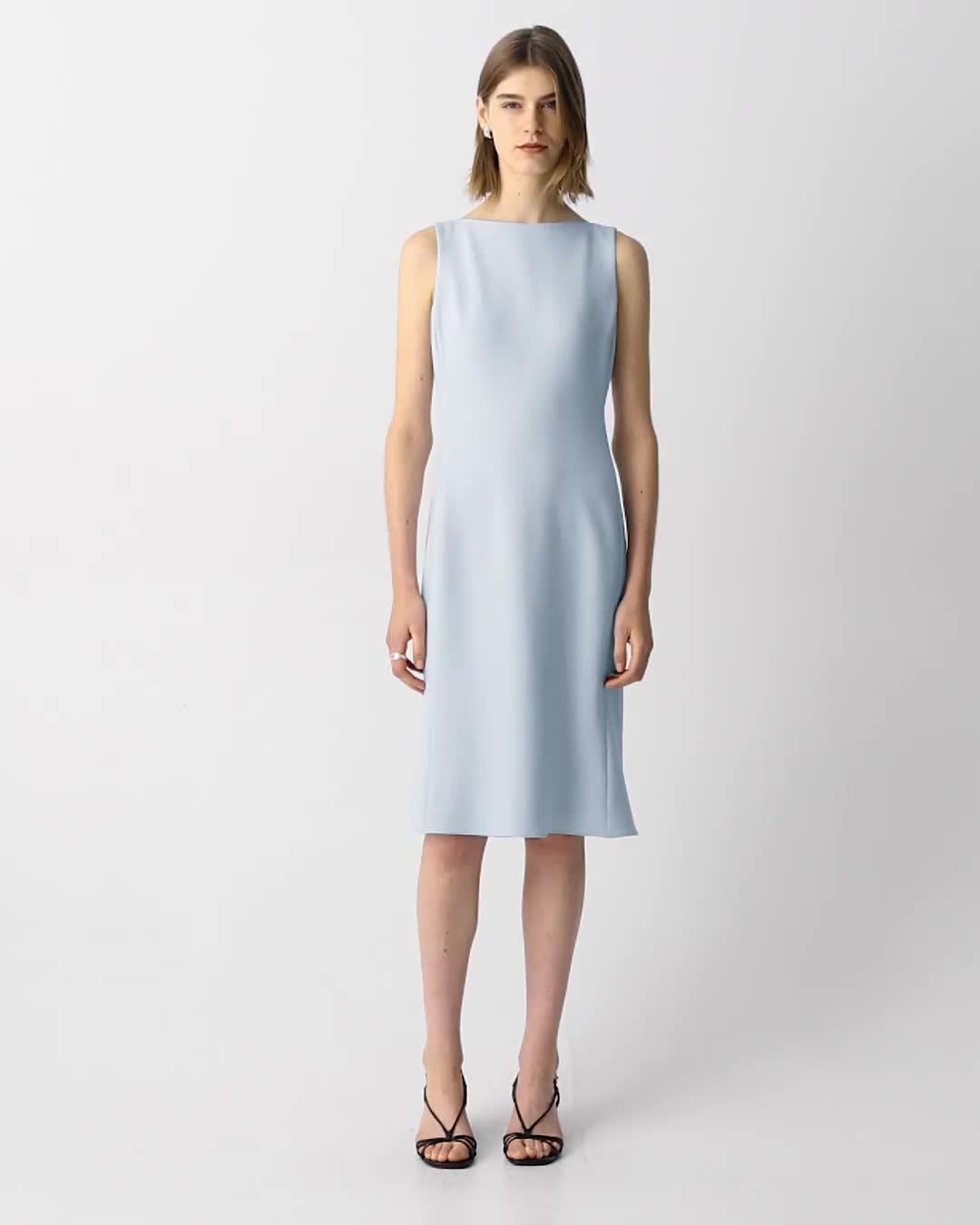 Flared Dress in Admiral Crepe - 6