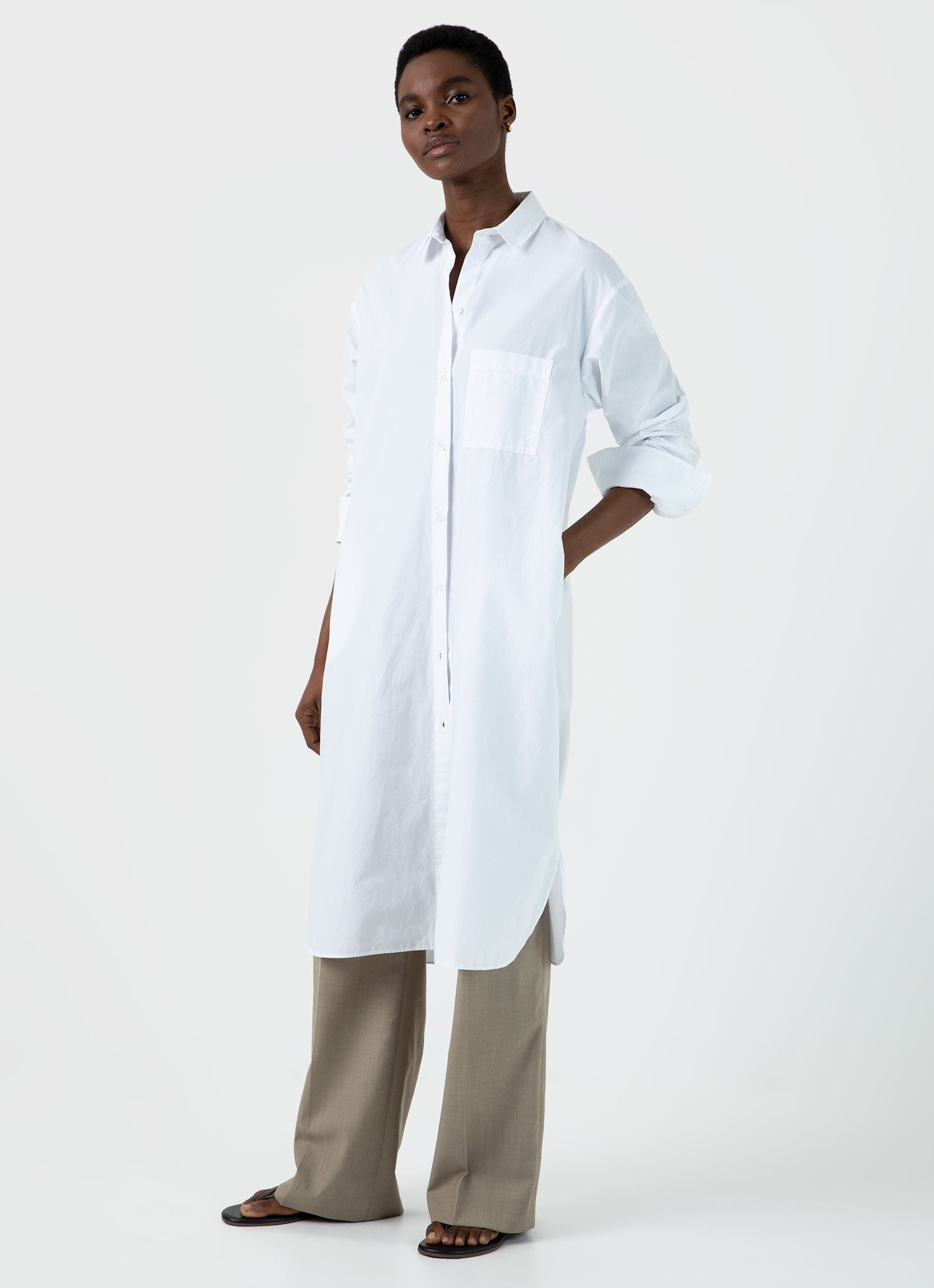 Cotton Poplin Shirt Dress - 1