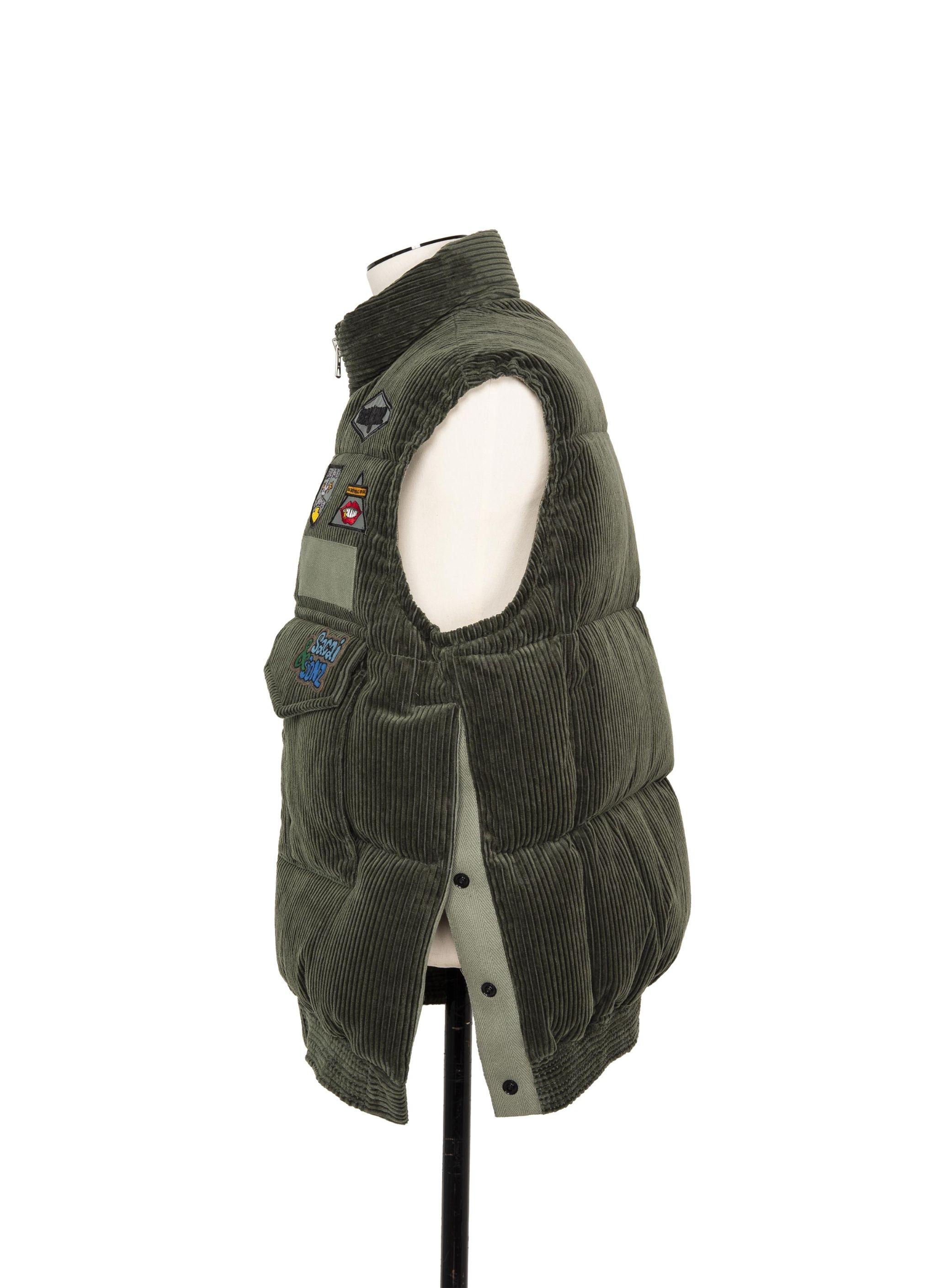 sacai Gonz Multi Patch Corduroy Puffer Vest - 4