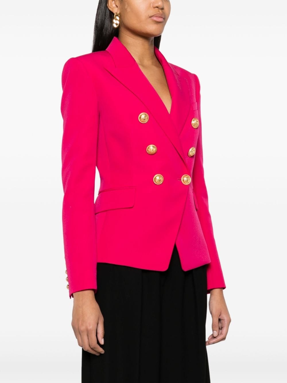 double-breasted wool blazer - 3