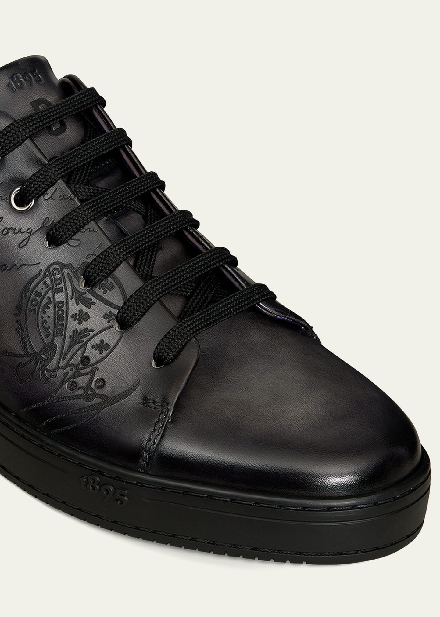 Men's Playtime Scritto Leather Low-Top Sneakers - 5