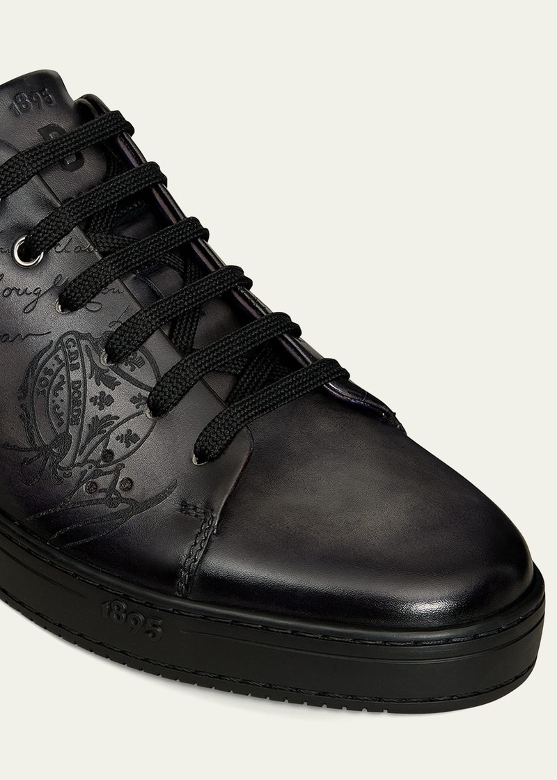 Men's Playtime Scritto Leather Low-Top Sneakers 5