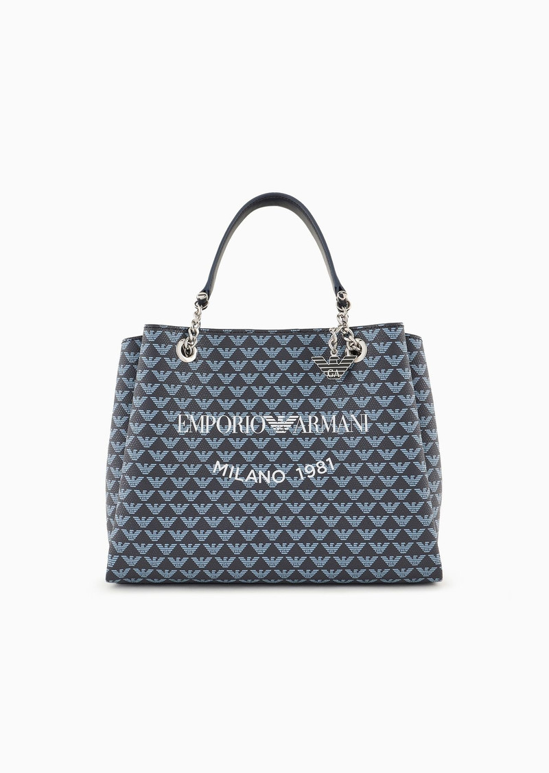 All-over eagle handbag with Milano 1981 logo print 1