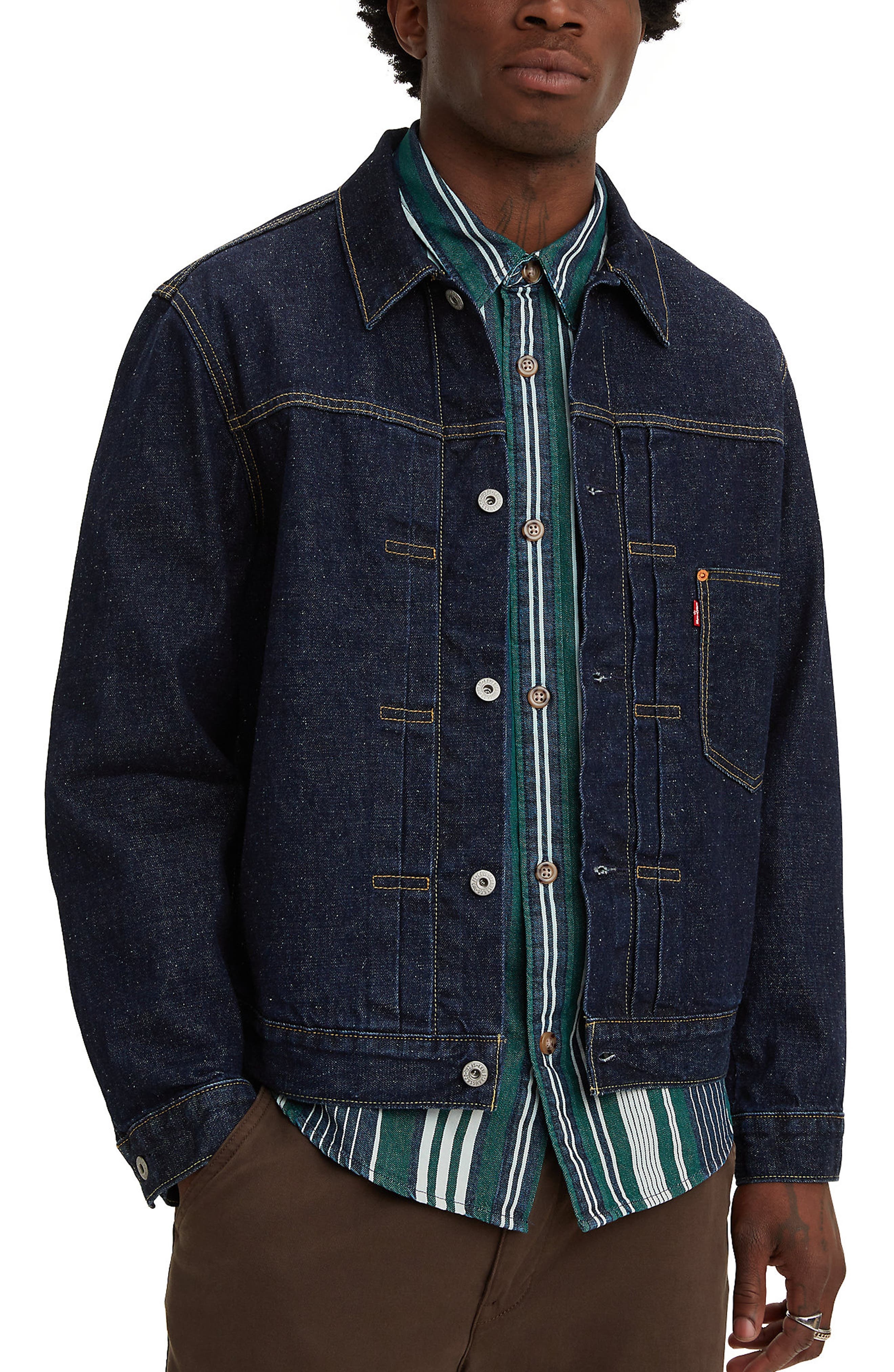 levi's Type 1 Denim Trucker Jacket in Roll Up Selvedge Trucker at Nordstrom - 3