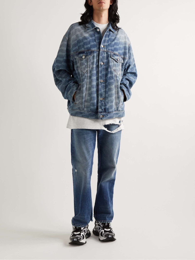 BALENCIAGA Logo-Print Denim Jacket outlook