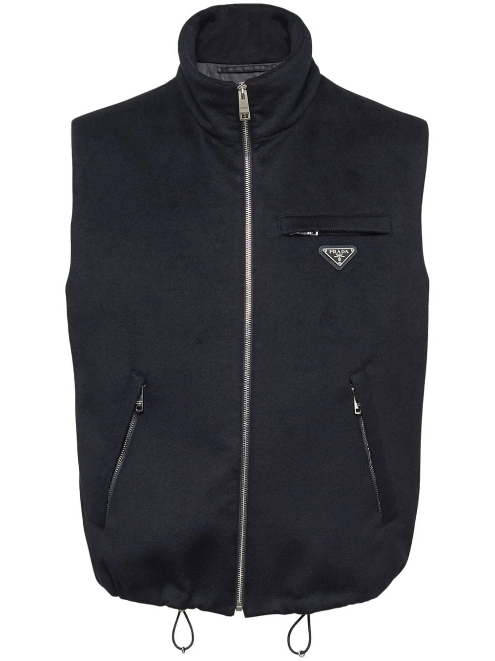 triangle-logo cashmere gilet - 1