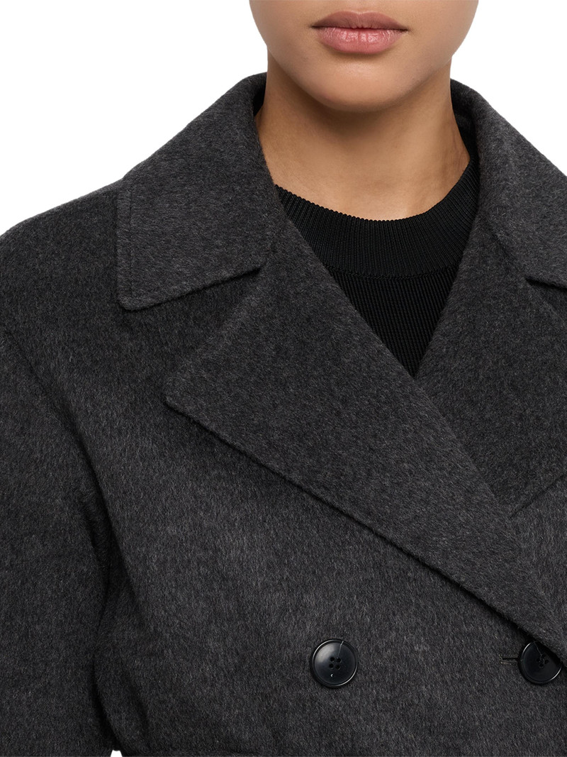 Women's Belted Wool-Cashmere Trench Coat - Gris Chine 5