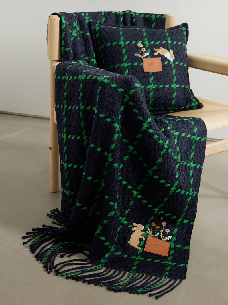 Loewe + Suna Fujita Checked Wool-blend Blanket outlook