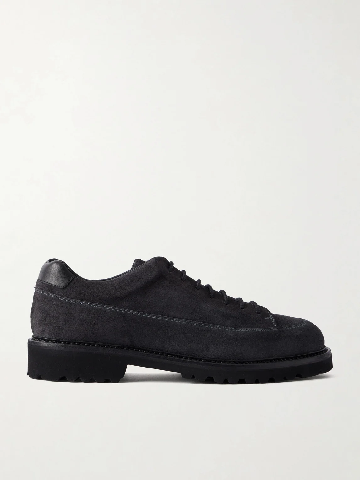 Leather-Trimmed Suede Hiking Boots - 1
