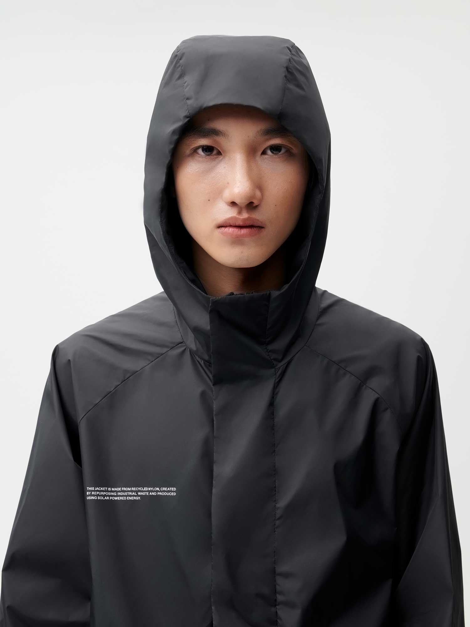 Mens Nylon Color Block Jacket - Black - 3