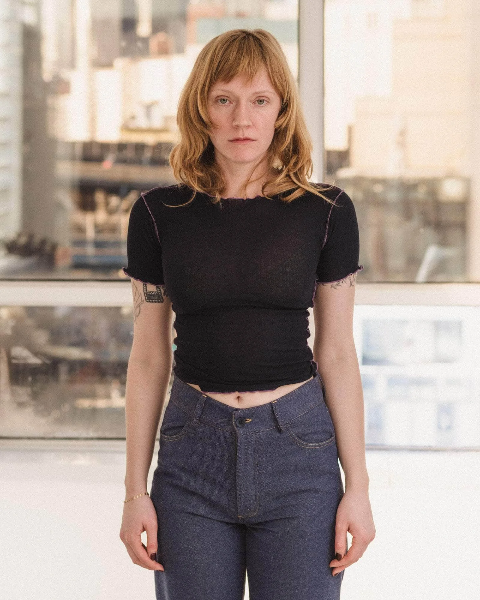 Vein Tee Shirt - Fine Organic Cotton Rib - 1