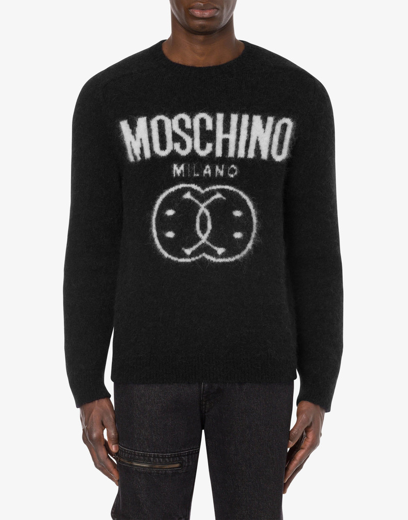 Moschino DOUBLE SMILEY® LOGO ALPACA MOHAIR JUMPER outlook