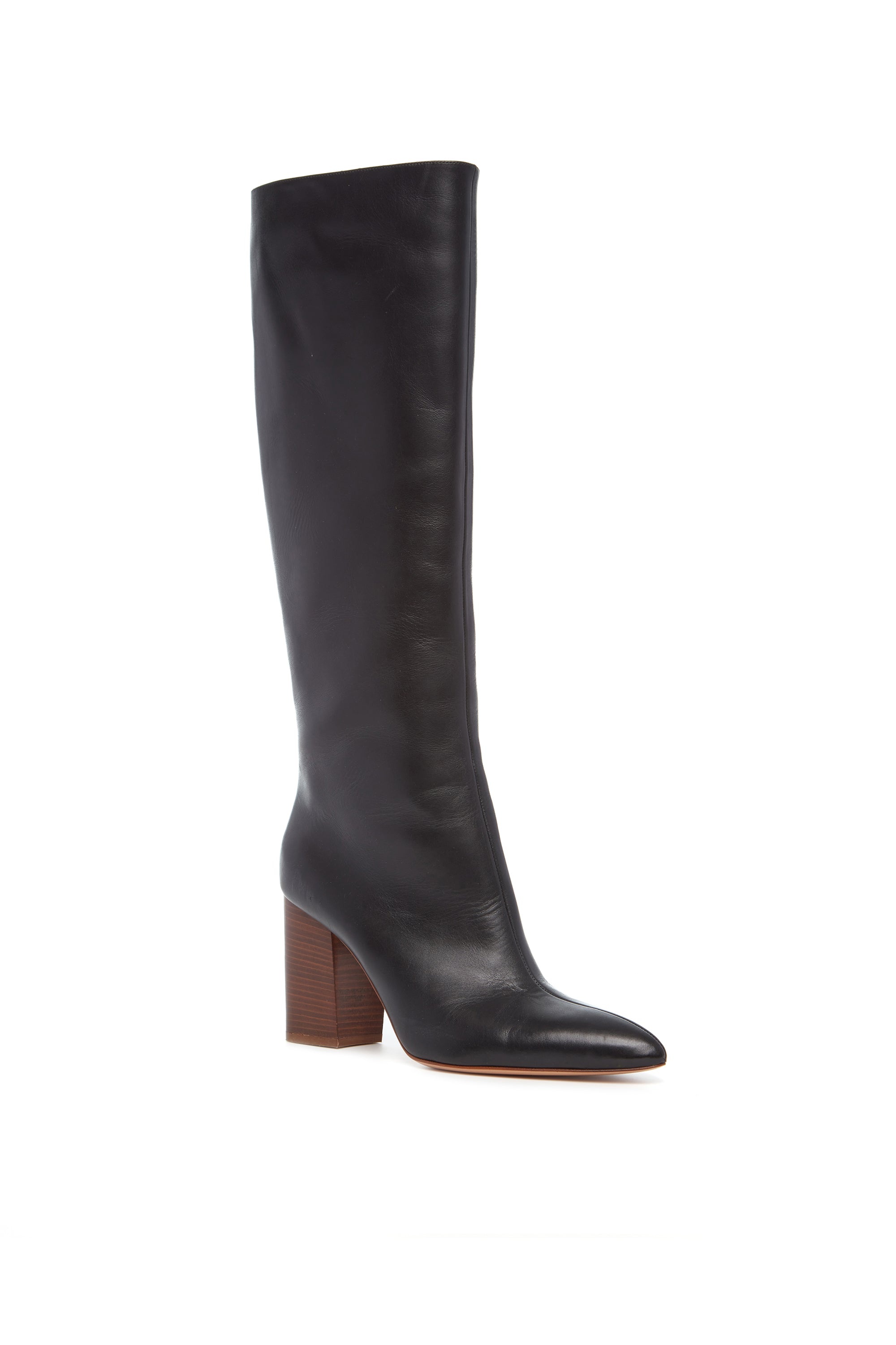 Sascha Knee High Boot in Black Leather - 2
