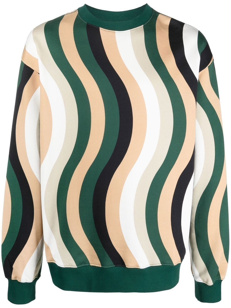 wave-pattern cotton sweatshirt 1