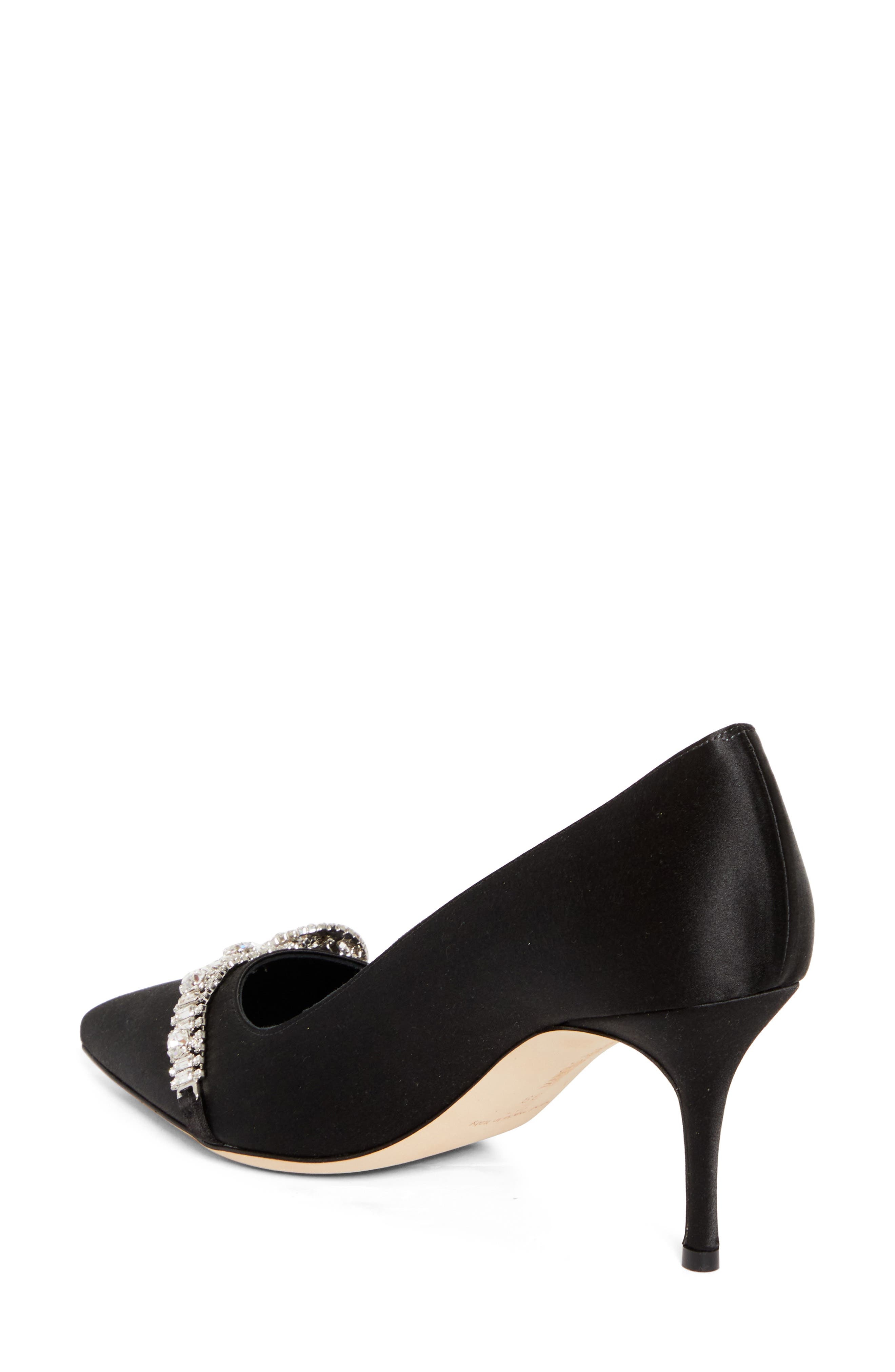 Manolo Blahnik Asapump Crystal Strap Pointed Toe Pump in Black at Nordstrom - 2