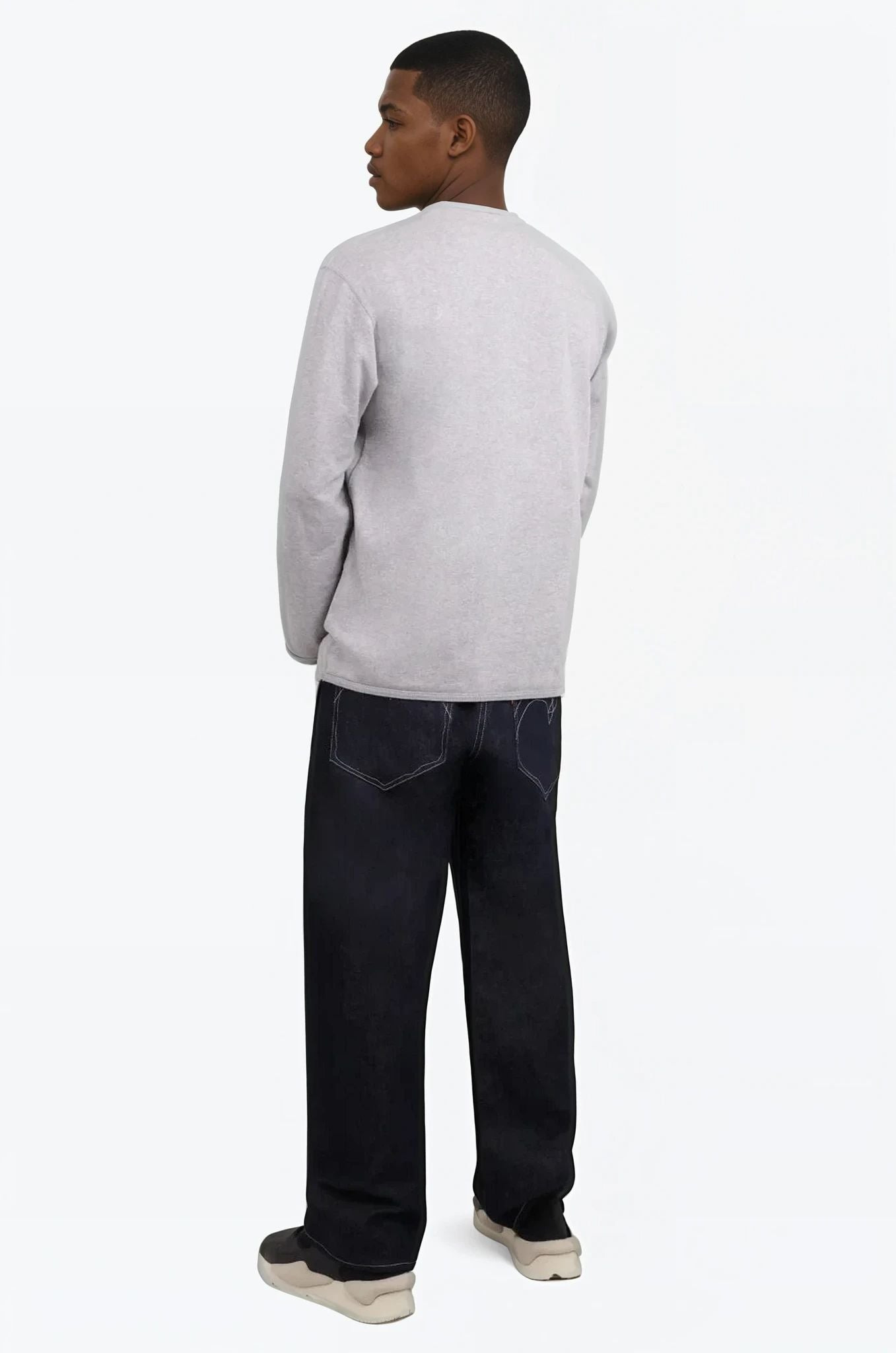 CONTRAST BUTTON CARDIGAN | TOP GREY - 3