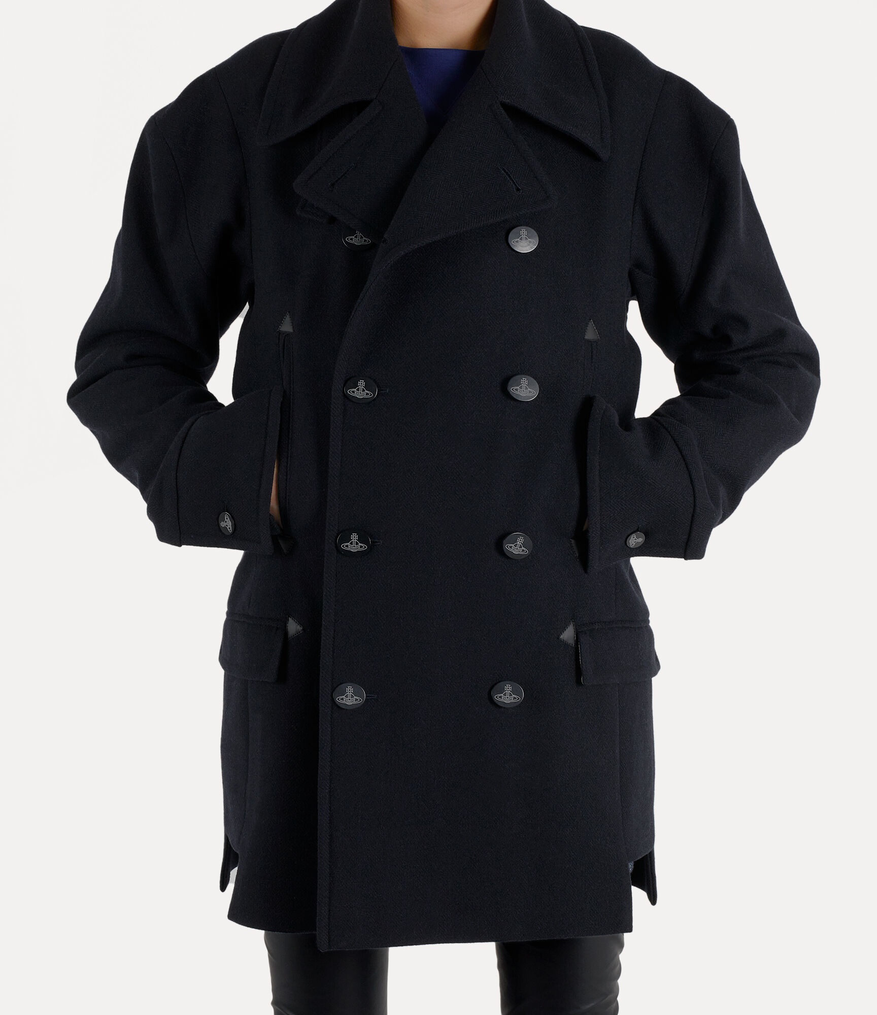 STRIPPED PEACOAT - 4