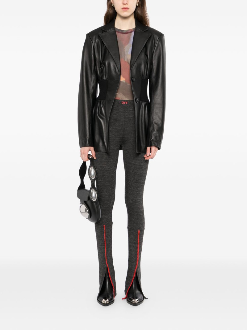 Off-White logo-print slit trousers outlook