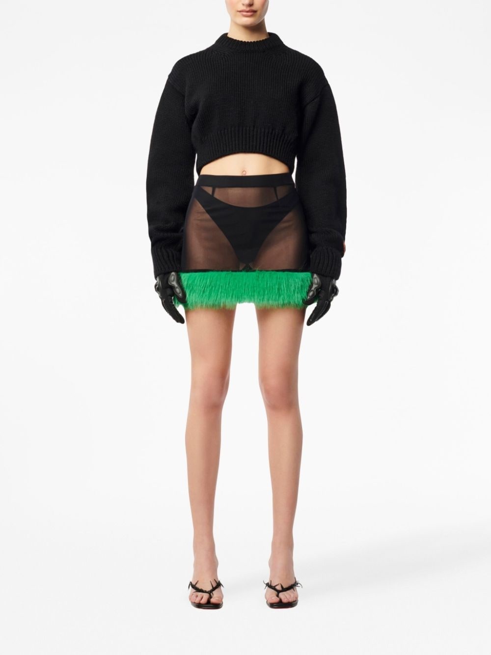 faux-fur straight skirt - 2