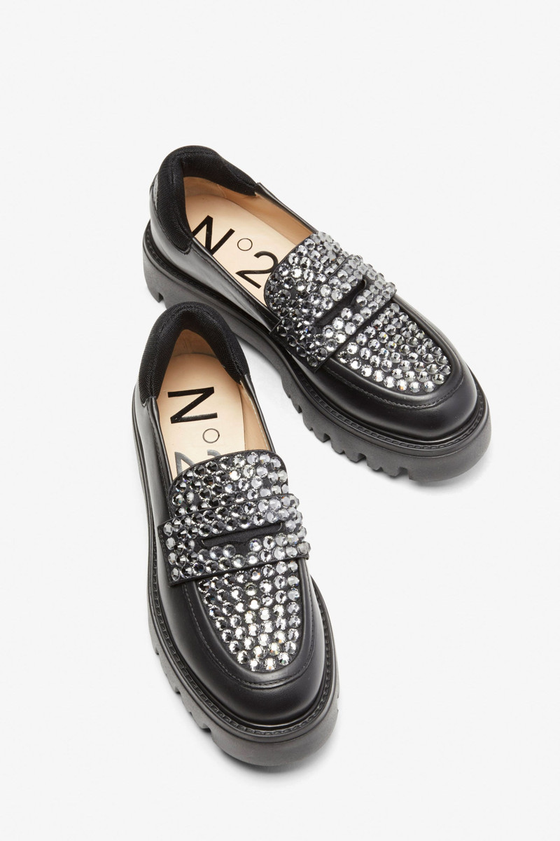 CRYSTAL LEATHER LOAFERS 4
