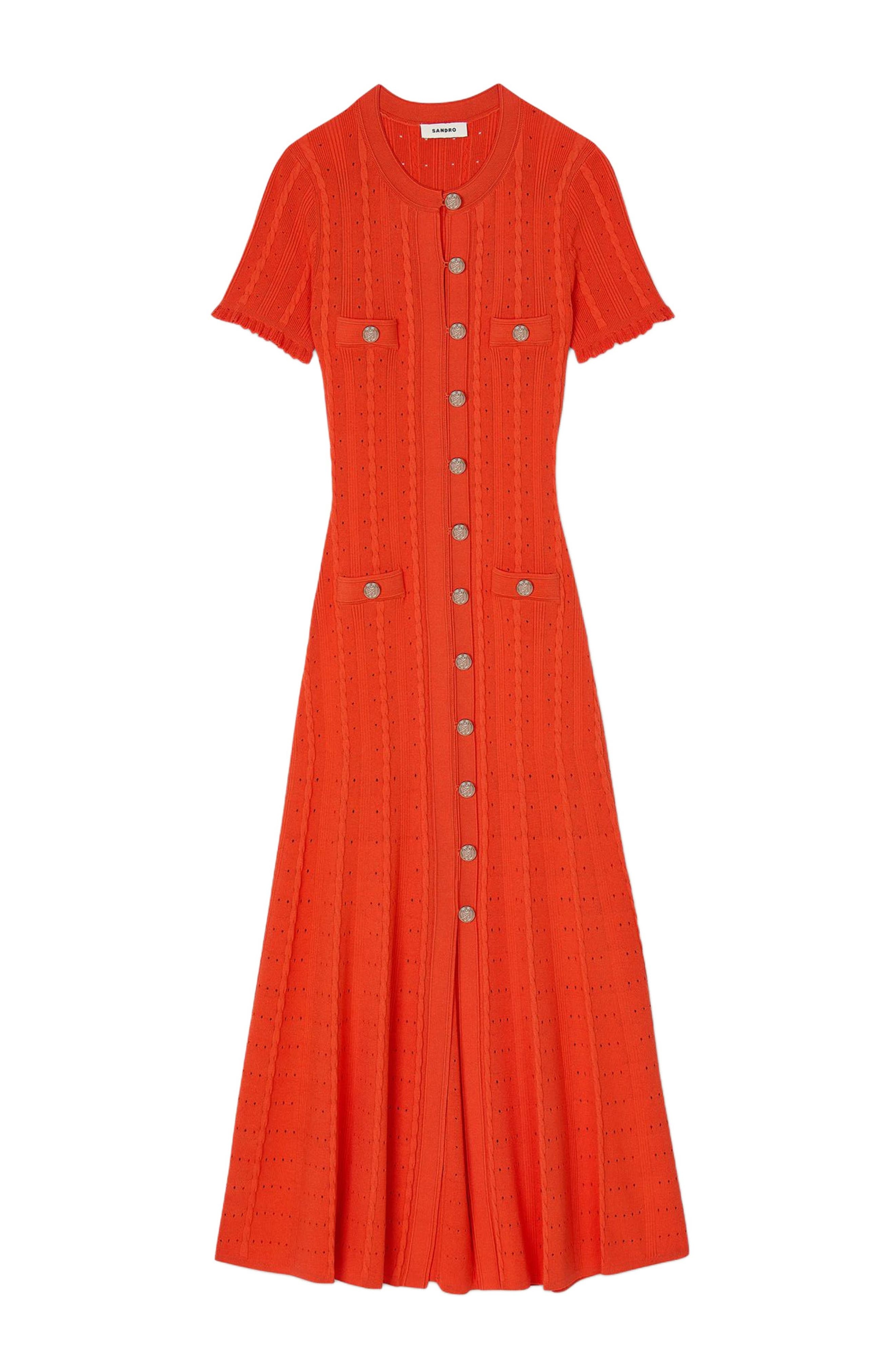 SANDRO Knit maxi dress in Poppy at Nordstrom - 6