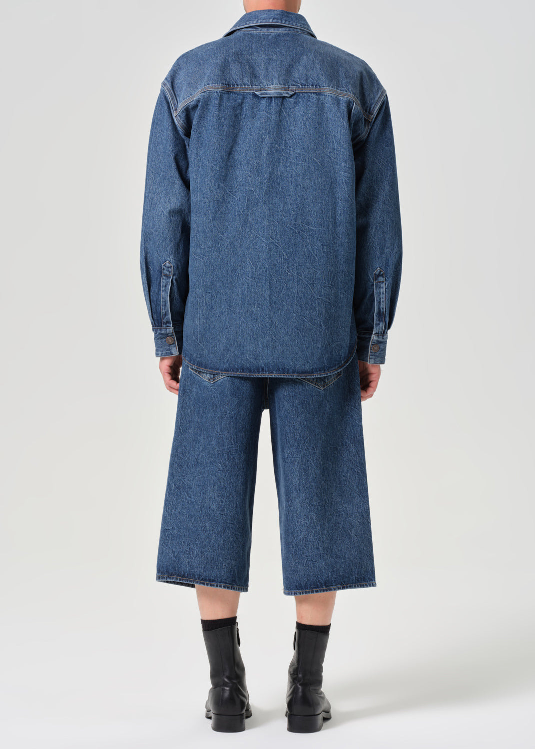 BEESLEY SHORT IN CREASED INDIGO - 3