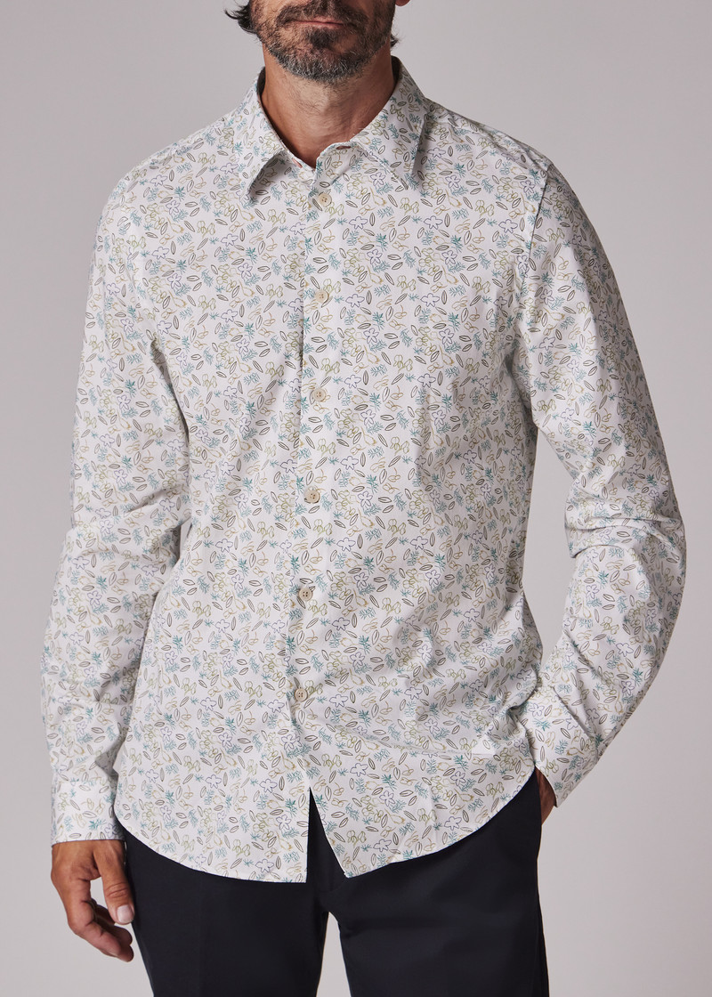 White Organic Cotton 'Globe Flower' Shirt 5