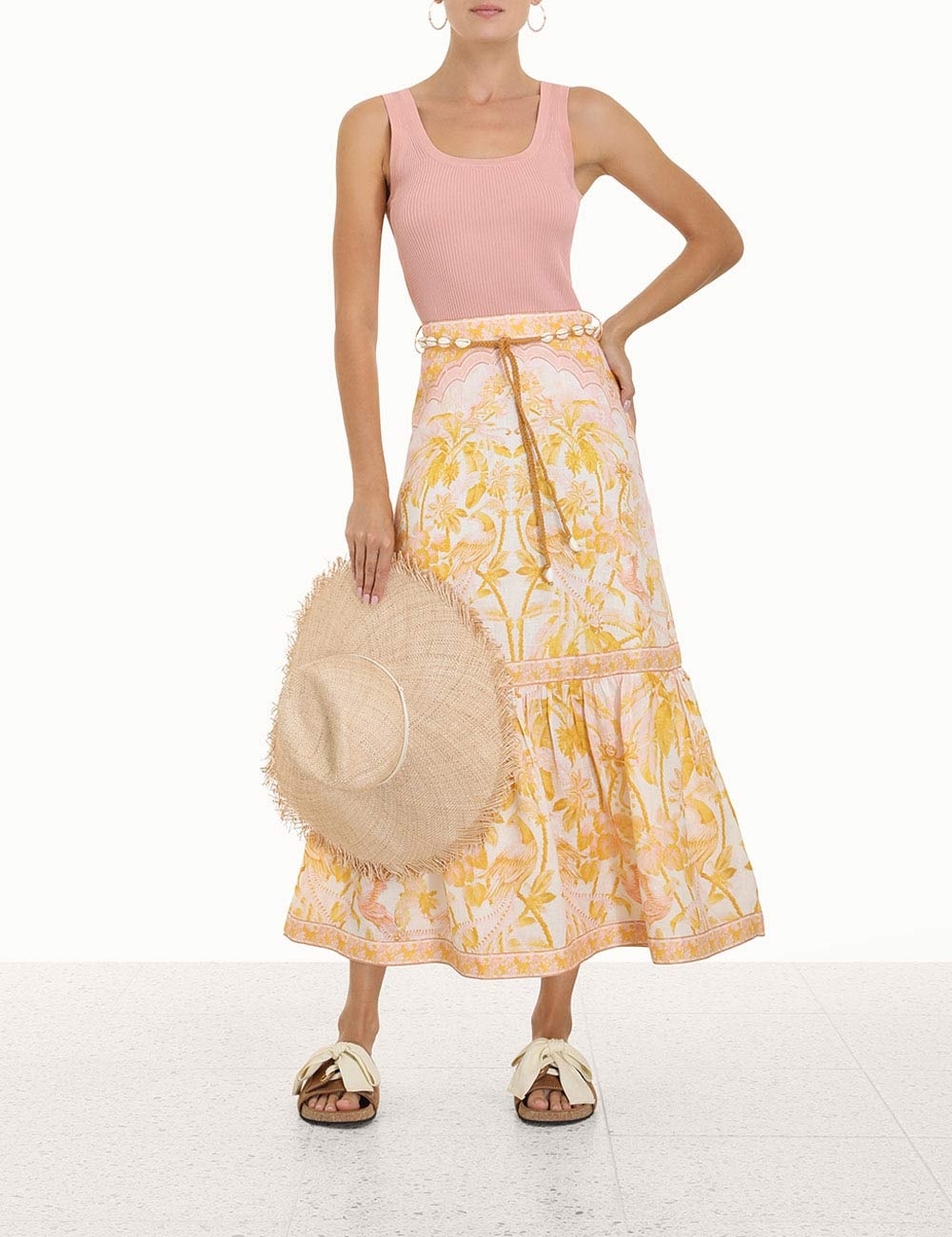 LYRE FRILL HEM SKIRT - 2