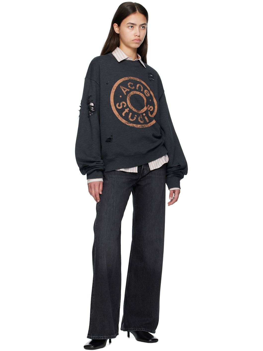 Black Printed Logo Sweatshirt - 4