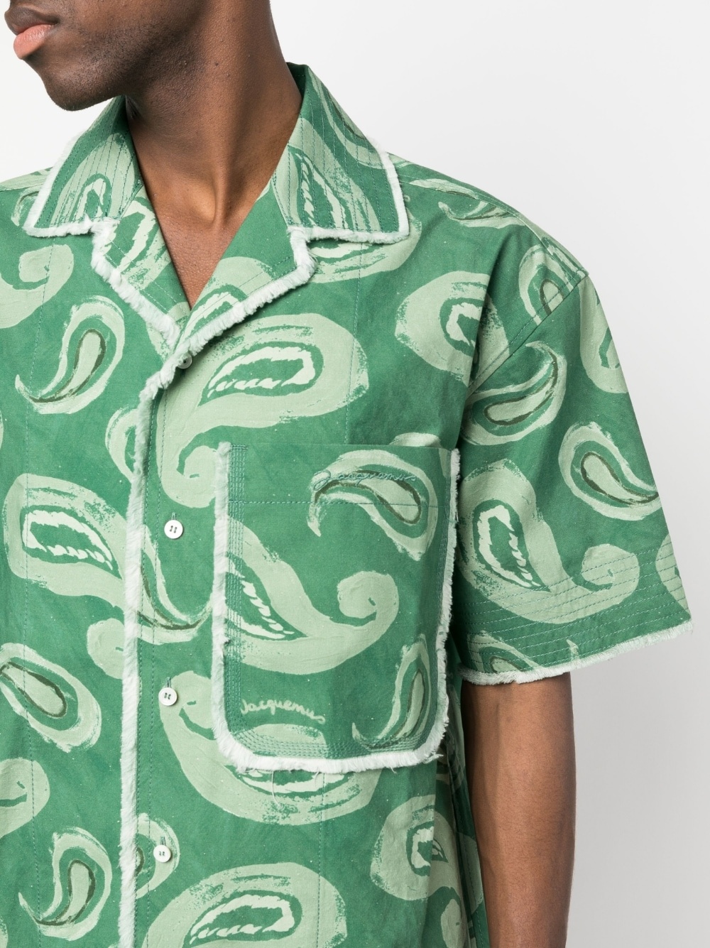 Artichaut paisley-print frayed-edge shirt - 5