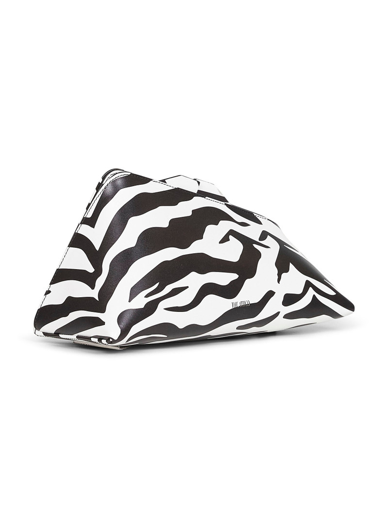 THE ATTICO Black and white "8.30PM" oversized clutch bag outlook