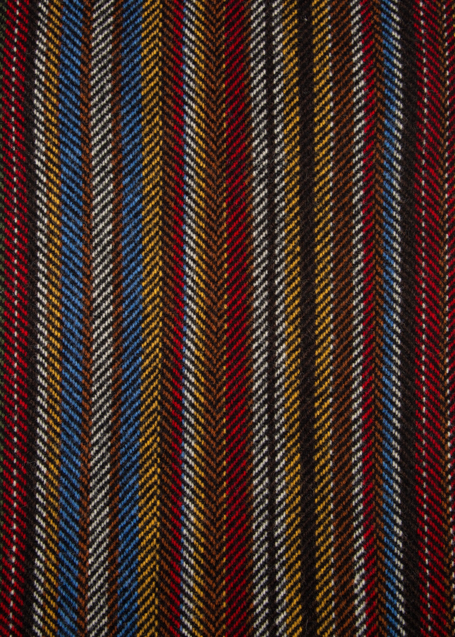 'Signature Stripe' Herringbone Wool-Cashmere Scarf - 2