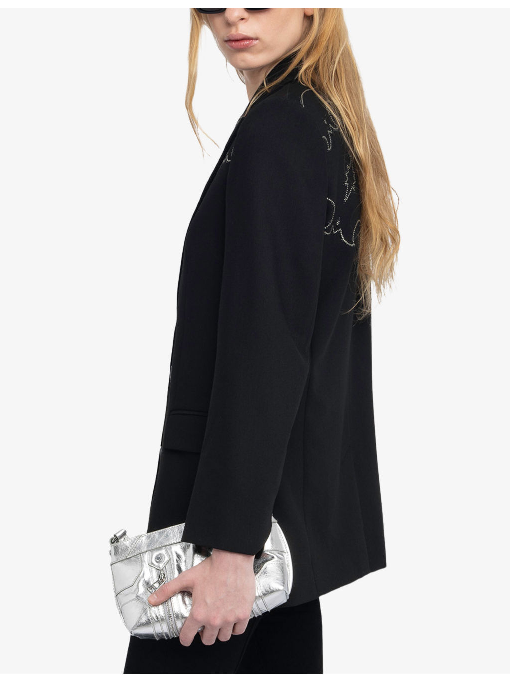 Viva Rhinestone-Embellished Stretch-Woven Blazer - 3