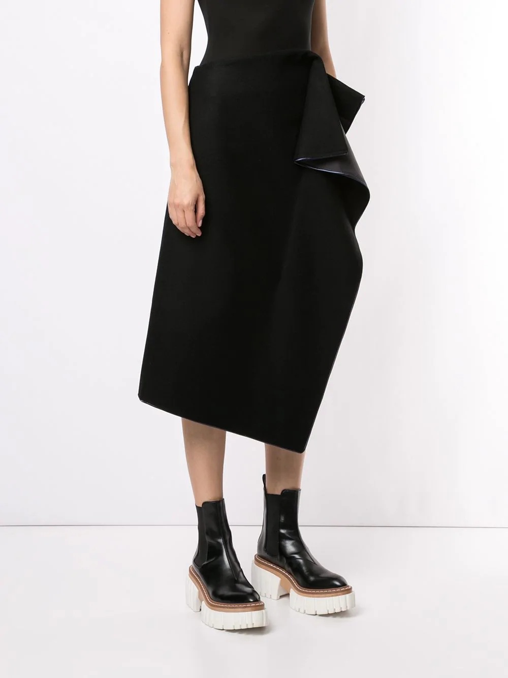 asymmetric midi skirt - 3