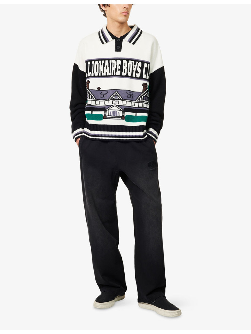 BILLIONAIRE BOYS CLUB Arch Logo Wide-Leg Cotton Jogging Bottoms outlook
