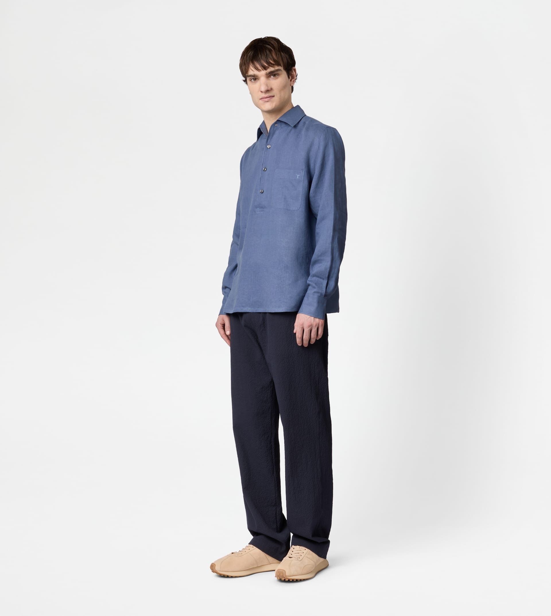 SHIRT  IN LINEN - BLUE - 2