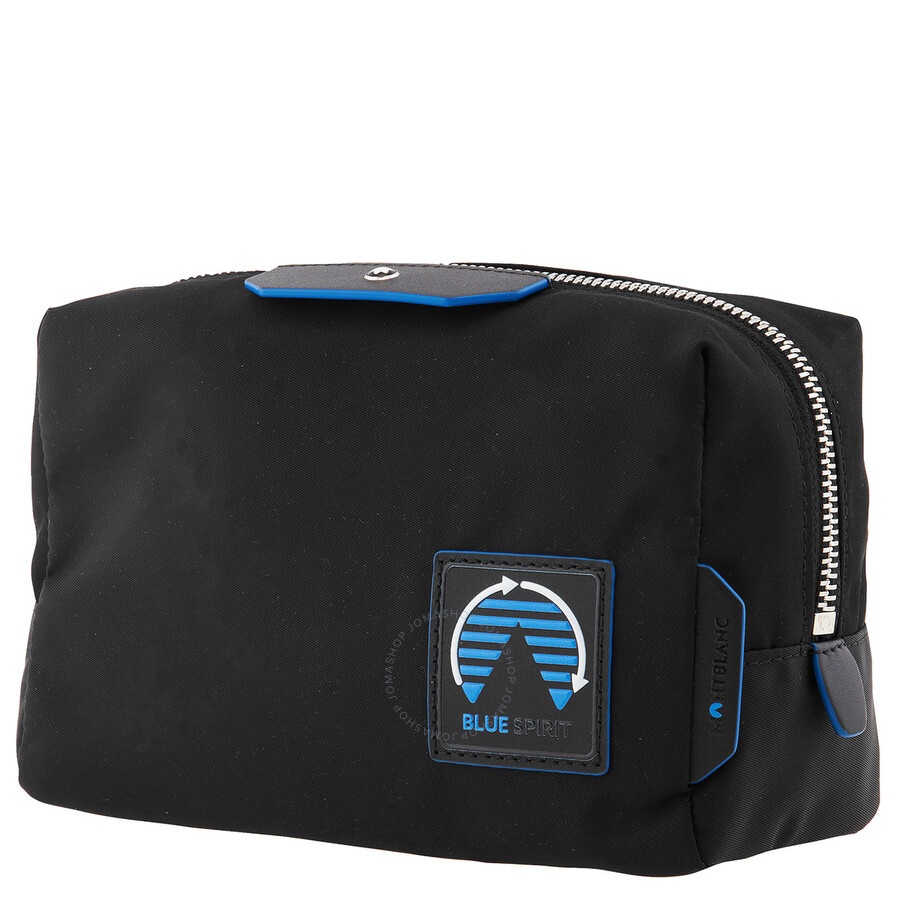 Montblanc Black Blue Spirit Medium Nylon & Leather Trim Case - Luxury Washbags - 3