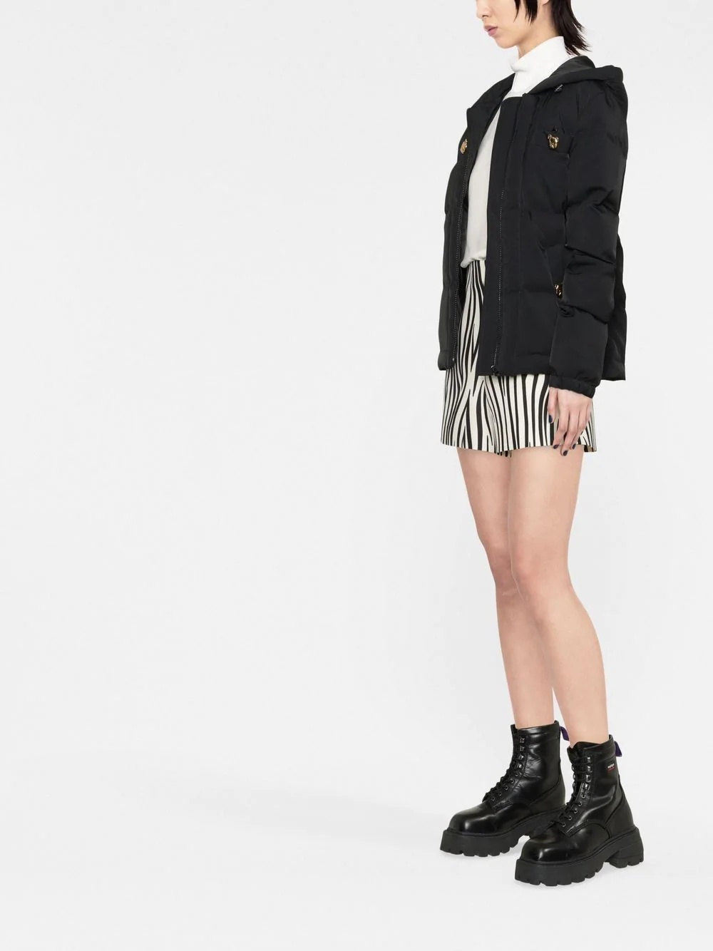 Teddy button-detail padded jacket - 4