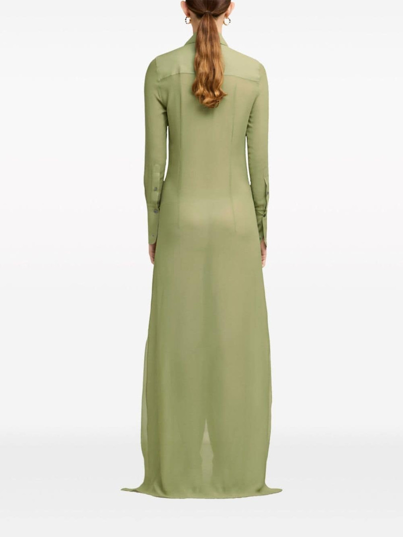 floor-length silk shirt dress 4