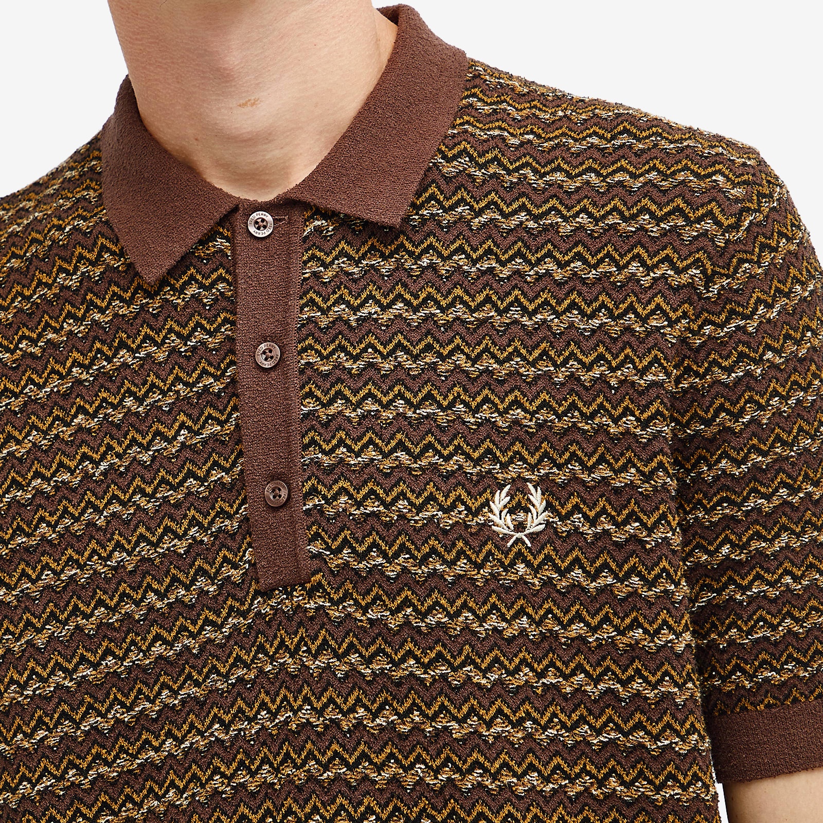 Fred Perry Boucle Jacquard Knit Polo - 5