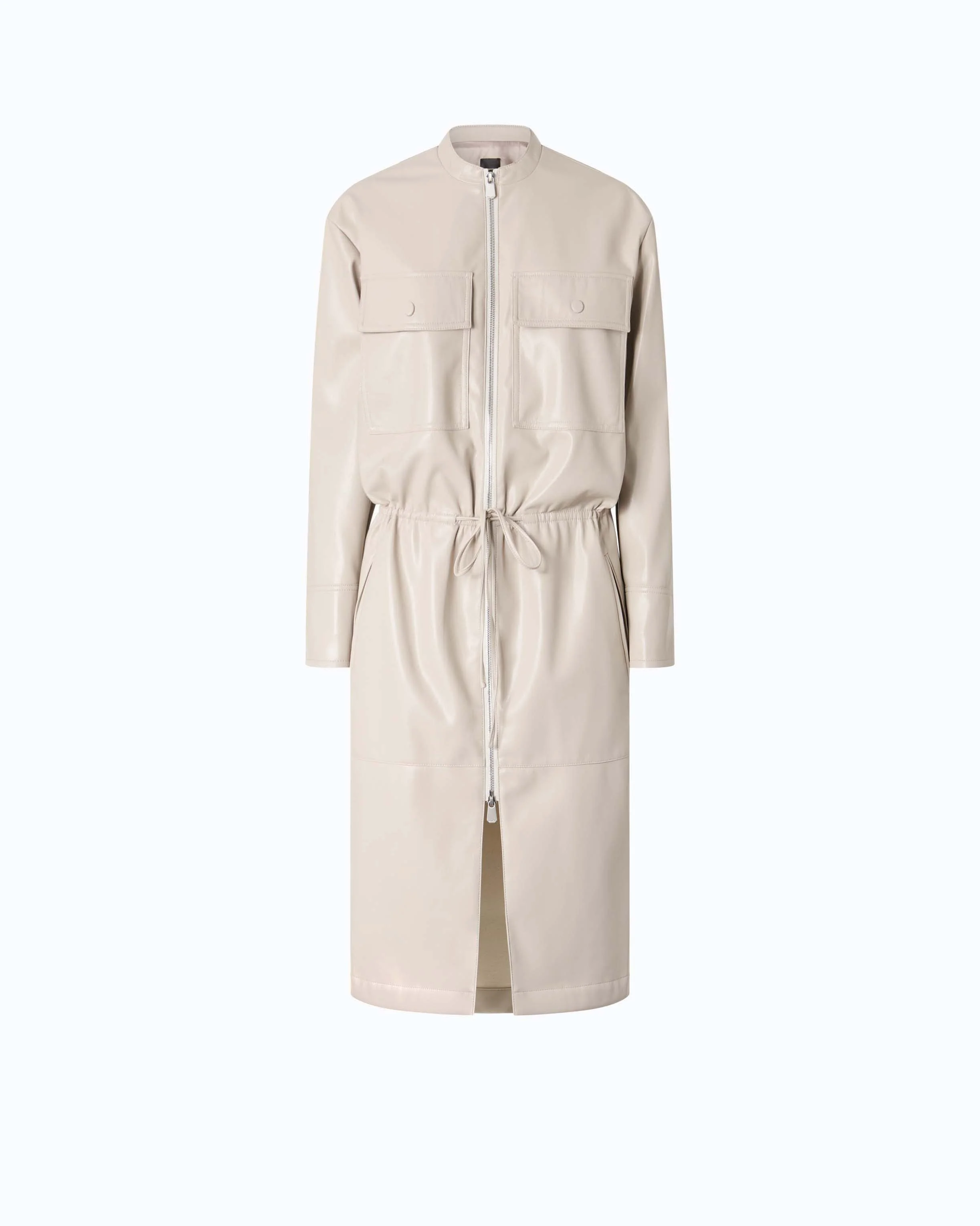 LEATHER-EFFECT MIDI DRESS WITH ZIP - 1