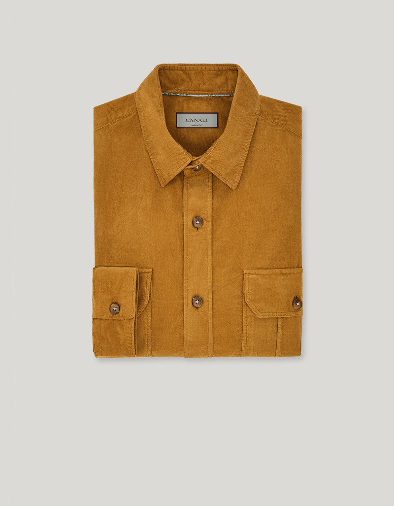 OIL COTTON CASUAL SHIRT WITH FRONT PLEATS 1