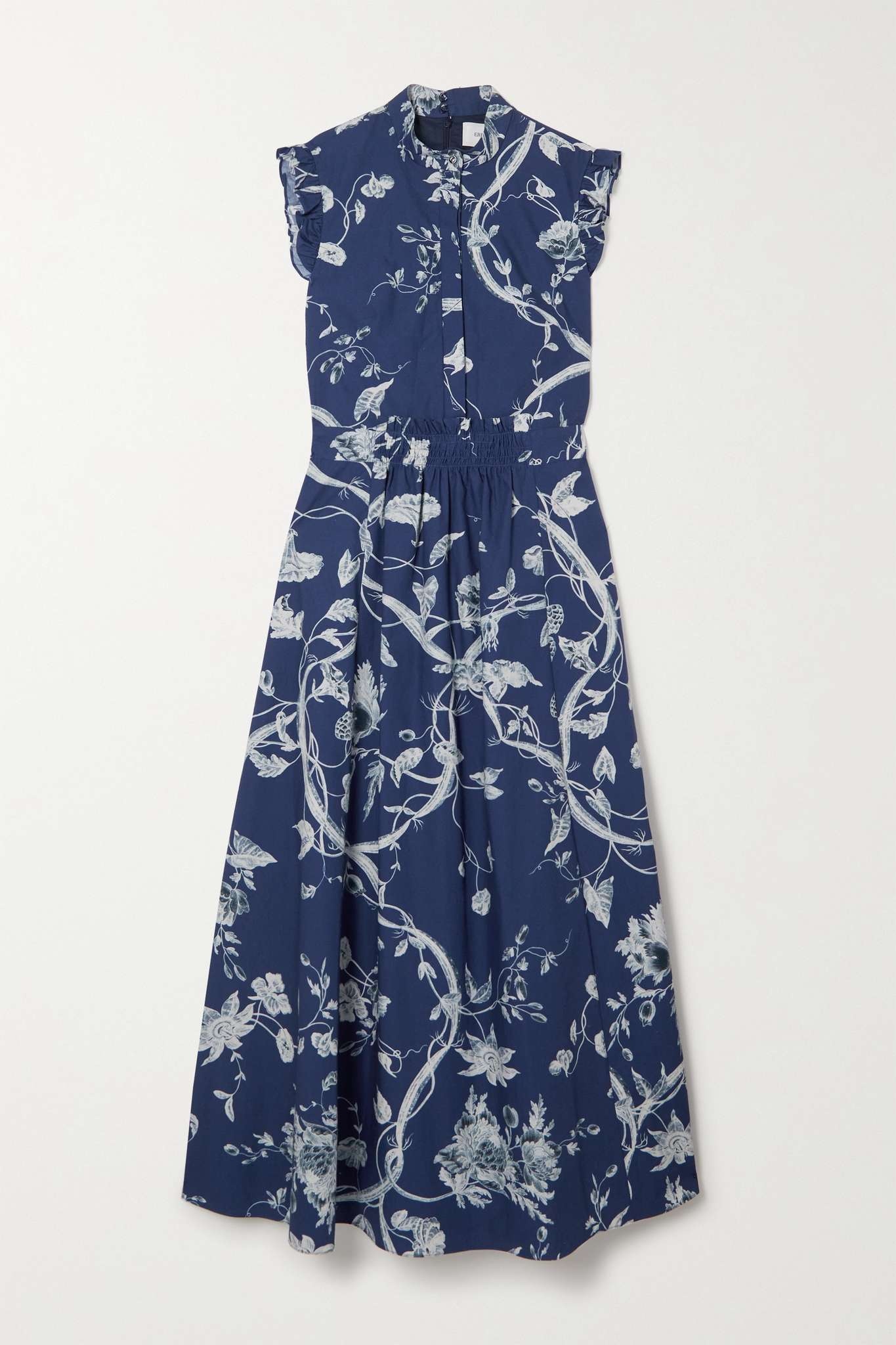 Blue Strapless pleated printed cotton-poplin mini dress, DOLCE & GABBANA, NET-A-PORTER