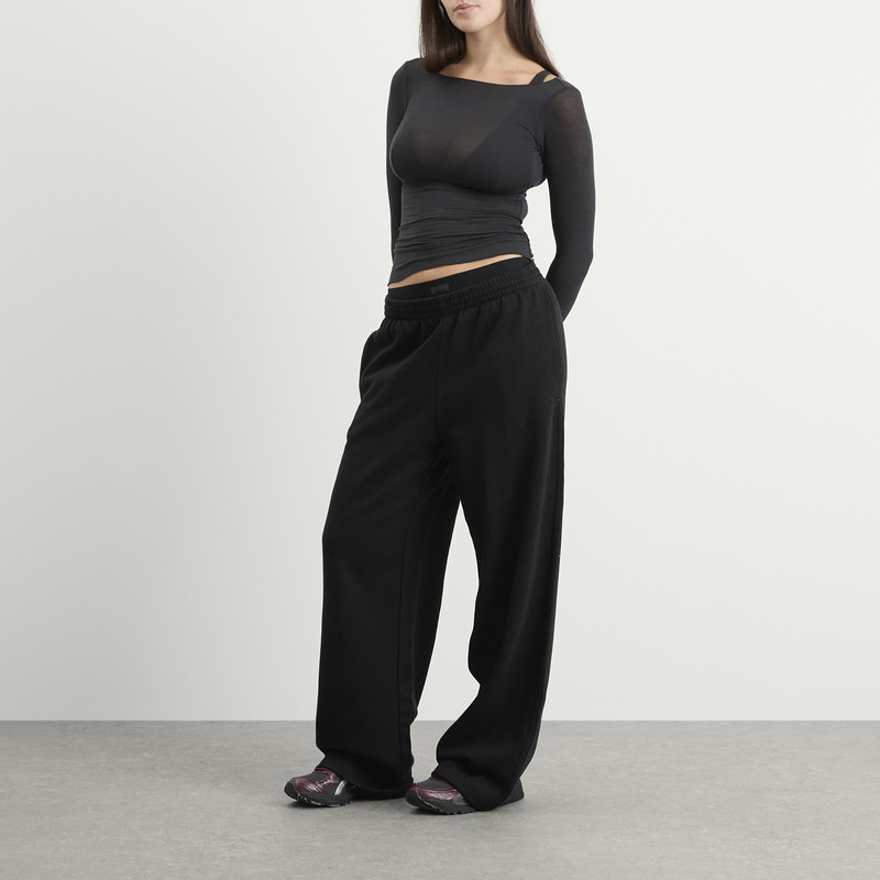SKIMS SKIMS Cotton Fleece Exposed Boxer Wide Leg Pants outlook