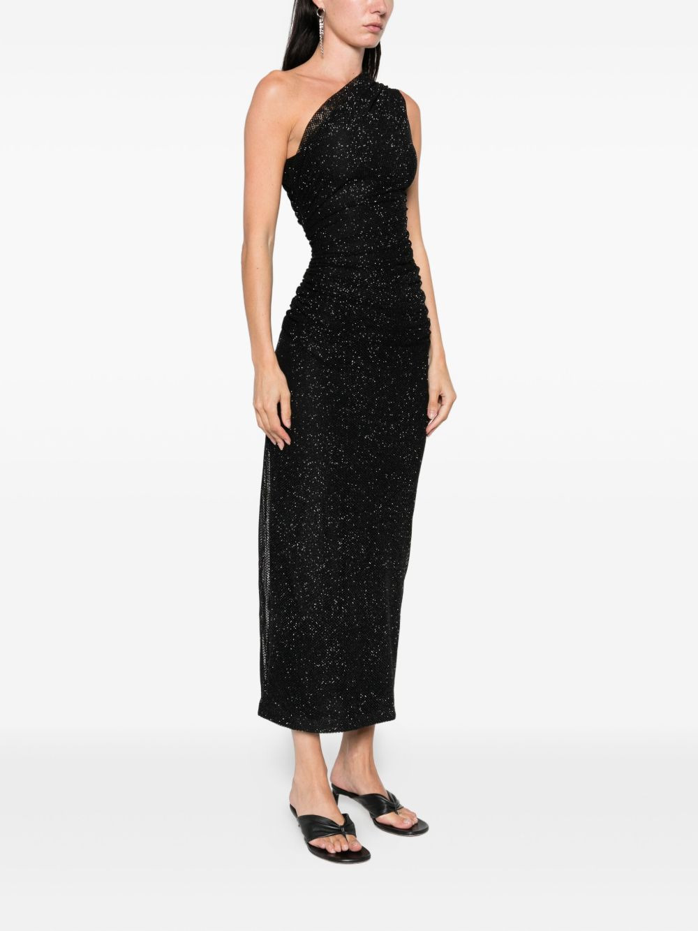 one-shoulder rhinestone-embellished dress - 3